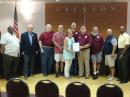 Butts County Georgia Emergency Coordinator Buzz Kutcher, K3GWK, accepted the proclamation at a presentation attended by members of the Jackson City Council and the Butts County Emergency Communications Auxiliary. 